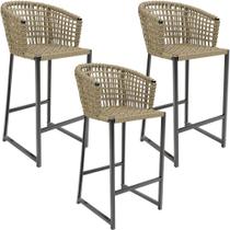 Kit 03 Banqueta Área Gourmet Cozinha Varanda D04 Bege Kit 03 Banqueta Área Gourmet Cozinha Varanda D04 Bege
