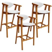 Kit 03 Banquetas Alta Para Cozinha Bancada Bar Sala de Jantar Fixa Cecília L02 Facto Branco - Lyam Kit 03 Banquetas Alta Para Cozinha Bancada Bar Sala de Jantar Fixa Cecília L02 Facto Branco - Lyam