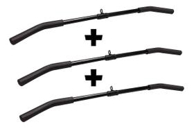 Kit 03 Barras Puxador Costas Pulley 1 Mt Profissional Academia