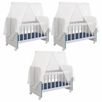 Kit 03 Berços Para Boneca Magia C02 Brinquedo Infantil Branco Azul - Lyam Decor Kit 03 Berços Para Boneca Magia C02 Brinquedo Infantil Branco Azul - Lyam Decor