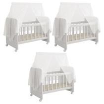 Kit 03 Berços Para Boneca Magia C02 Brinquedo Infantil Branco - Lyam Decor Kit 03 Berços Para Boneca Magia C02 Brinquedo Infantil Branco - Lyam Decor