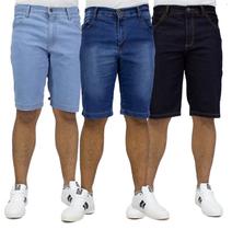 Kit 03 Bermudas Jeans Masculina Linha Premium