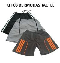 Kit 03 Bermudas Masculina Tactel - 38 ao 44 Academia ,Esportiva, Praia e Dia a Dia