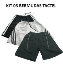 Kit 03 Bermudas Masculina Tactel - 38 ao 44 Academia ,Esportiva, Praia e Dia a Dia