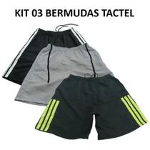 Kit 03 Bermudas Masculina Tactel - 38 ao 44 Academia ,Esportiva, Praia e Dia a Dia