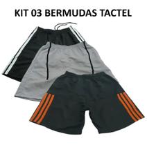 Kit 03 Bermudas Masculina Tactel - 38 ao 44 Academia ,Esportiva, Praia e Dia a Dia