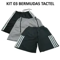 Kit 03 Bermudas Masculina Tactel - 38 ao 44 Academia ,Esportiva, Praia e Dia a Dia