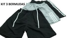 Kit 03 Bermudas Masculina Tactel - 38 ao 44, Academia , Lazer, Treino e Futebol