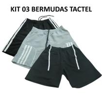 Kit 03 Bermudas Masculina Tactel - 38 ao 44, Academia , Lazer, Treino e Futebol
