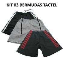 Kit 03 Bermudas Masculina Tactel - 38 ao 44, Academia , Lazer, Treino e Futebol