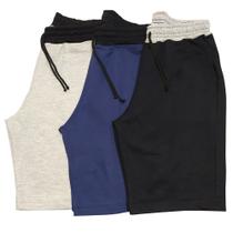 Kit 03 Bermudas Moletom Masculino