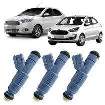 Kit 03 Bico Injetor Bosch KA KA+ 1.0 2014 A 2021 3 Cilindros