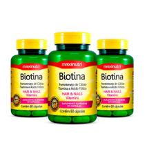Kit 03 Biotina Vitamina B1 B5 Acido Folico 60 Capsulas Loja Maxinutri