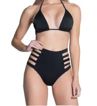 Kit 03 Biquínis Cortininha com bojo removível Confortável Liso