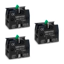Kit 03 Blocos de Contato ZB2-BE101 1NA Para Botões e Seletoras Verde Sibratec Kit 03 Blocos de Contato ZB2-BE101 1NA Para Botões e Seletoras Verde Sibratec