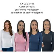 Kit 03 Blusas Térmica Peluciada Segunda Pele Feminina Frio