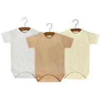 Kit 03 Body Manga Curta para Bebê Malha Menino