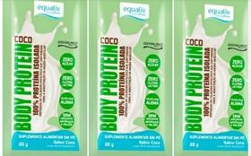 Kit 03 Body Protein Sabor Coco de Sachês de 20g-Equaliv Kit 03 Body Protein Sabor Coco de Sachês de 20g-Equaliv