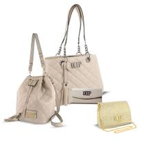 Kit 03 bolsas deep rafaelle + deep saco + deep laura marfim