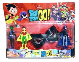 Kit 03 Bonecos Jovens Titans Mais Mascara Led Teens Titans Go Articulados