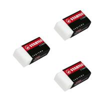 Kit 03 Borrachas Técnica Supreme 1196c Branca Super Macia Media - Stabilo