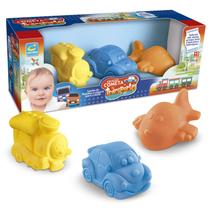 Kit 03 Brinquedos de Banho Soft Car Mordedor Macio e Fofinho