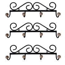 Kit 03 Cabideiro de Parede Tradicional com 4 Ganchos - Oferta de Fábrica Kit 03 Cabideiro de Parede Tradicional com 4 Ganchos - Oferta de Fábrica