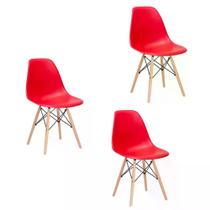 Kit 03 Cadeira Charles Eames Eiffel Vermelho