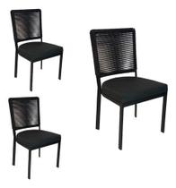 Kit 03 Cadeiras Moderna Em Alumínio Área De Churrasqueira