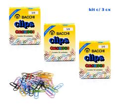 Kit 03 Caixas de Clips 3/0 Colorido com 50 un. Bacchi Kit 03 Caixas de Clips 3/0 Colorido com 50 un. Bacchi
