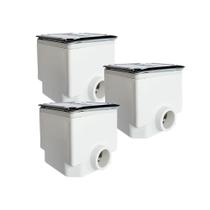 Kit 03 Caixas De Passagem Plastica Tampa Inox - Sibrape Kit 03 Caixas De Passagem Plastica Tampa Inox - Sibrape
