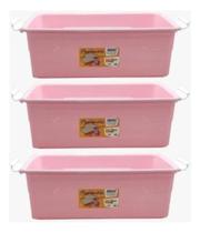 Kit 03 Caixas Organizadoras Com Travas 12 Litros
