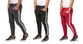 Kit 03 Calça De Moletom Konoa Masculina Jogger Slim M1