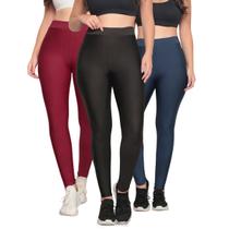 Kit 03 Calça Legging Feminina Suplex Esporte Academia Esporte Corrida Viagem