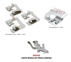 Kit 03 Calcadores Fazer Bainha Barra 10-19-25mm + Calcador Viés Regulável - Patchwork