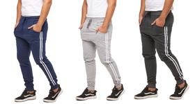 Kit 03 calças de moletom masculina saruel skinny sport luxo