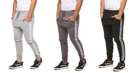 Kit 03 calças de moletom masculina saruel skinny sport luxo Kit 03 calças de moletom masculina saruel skinny sport luxo
