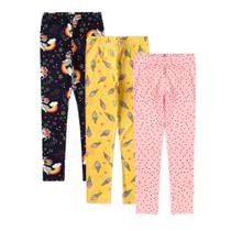 Kit 3 Leggings Infantis Flaneladas Malwee