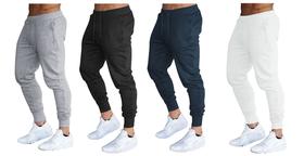 Kit 03 calças moletom masculina jogger slim fit básica lisa Kit 03 calças moletom masculina jogger slim fit básica lisa