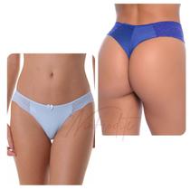 Kit 03 Calcinhas Fio Duplo Renda Premium Super Luxo