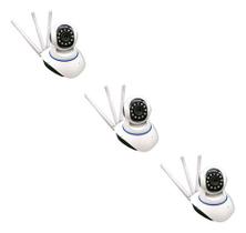 Kit 03 Câmera de Segurança IP 3 Antenas Wifi Yoosee Visão Noturna