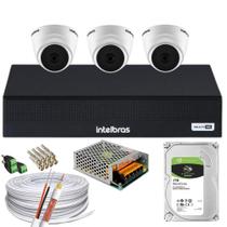 Kit 03 Câmeras Intelbras 1220D mic Dvr 04 Canais Audio Som Kit 03 Câmeras Intelbras 1220D mic Dvr 04 Canais Audio Som