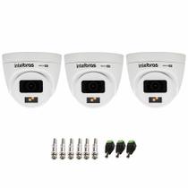 Kit 03 Câmeras Intelbras VHD 1220 D G7 Full Color Interna e Externa com Alta Definição Full HD 1080p Visão Noturna 20m + Conectores