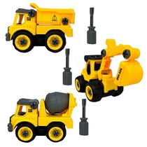 Kit 03 Caminhões Chave Monta e Desmonta Brinquedo Menino