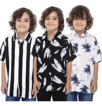 Kit 03 Camisa Infantil Floral Viscose estampas variadas Kit 03 Camisa Infantil Floral Viscose estampas variadas