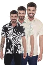 Kit 03 Camisas Floral Masculina Manga Curta