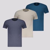 Kit 03 Camisetas Four All Prime Azul, Cinza e Bege