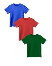 KIT 03 Camisetas Infantil Slim 100% Algodão