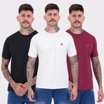 Kit 03 Camisetas Nicoboco Bordô Preta e Branca