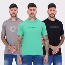 Kit 03 Camisetas Nicoboco Preta Cinza e Verde